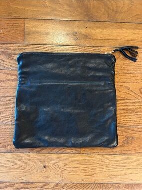 Park Clay Black Leather Bag Thatch Clutch Pocketbook Purse Travel Weekend Yoga